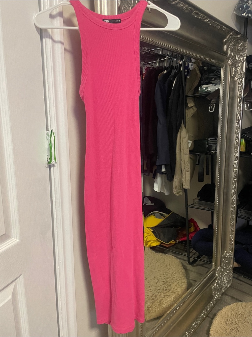 Zara Hot Pink Ribbed Tank Dress